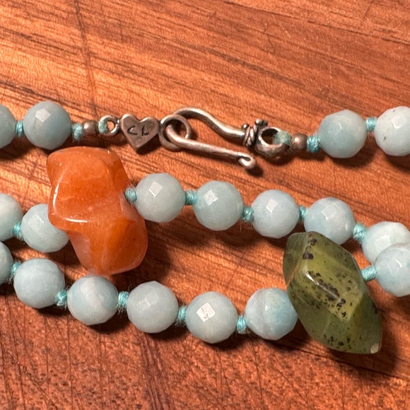 CHAN LUU for YOU multicolor florets punctuate this faceted aqua beaded necklace - Picture 6 of 6